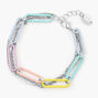 Silver Rainbow Chain Link Bracelet,
