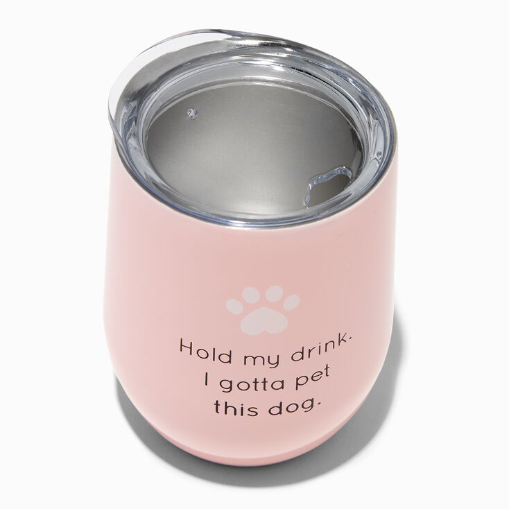 Dog Lover&#39;s Stainless Steel Stemless Wine Glass,
