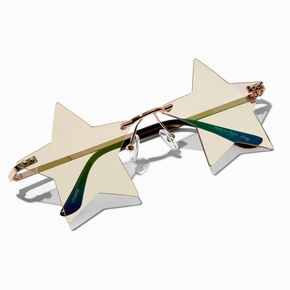 Gold Blue &amp; Pink Ombre Star Sunglasses,