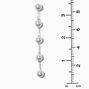 Silver-tone Faux Pearl Column 3.5&quot; Drop Earrings,