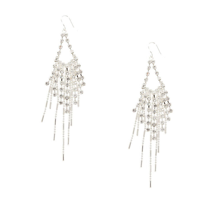 Raised Teardrop Crystal Drop Earrings,