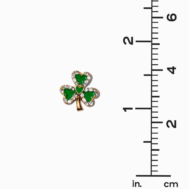 Crystal-Framed Shamrock Stud Earrings,