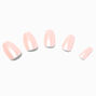 Light Pink Frosted Coffin Vegan Faux Nail Set - 24 Pack,
