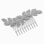 Silver-tone Pave Rhinestone Leaf Hair Comb,