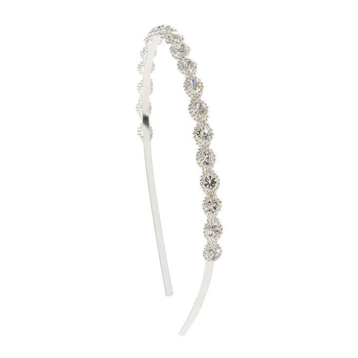 Beaded Silver Chains & Crystal Twist Headband,