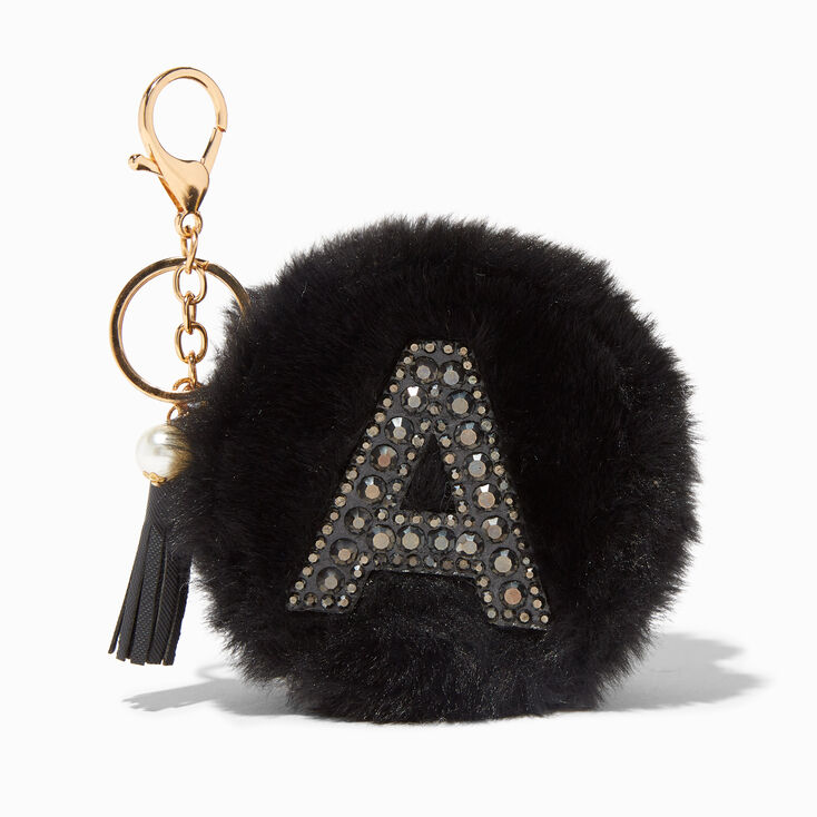 Black Pearl & Crystal Faux Leather Wristlet,
