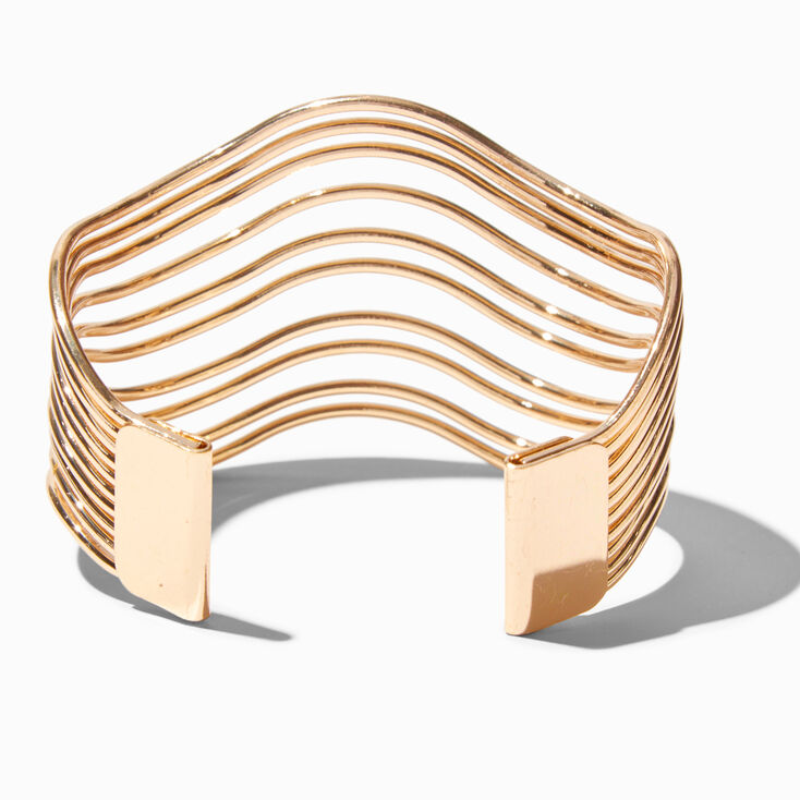 Gold-tone Wave Cuff Bracelet,