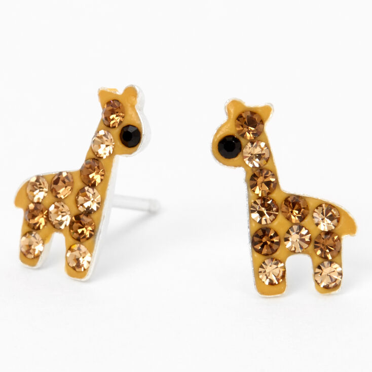 Giraffe Studs Giraffe Earrings Sterling Silver Studs Animal Studs