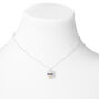 Silver Birthstone Color Tag Pendant Necklace - November,