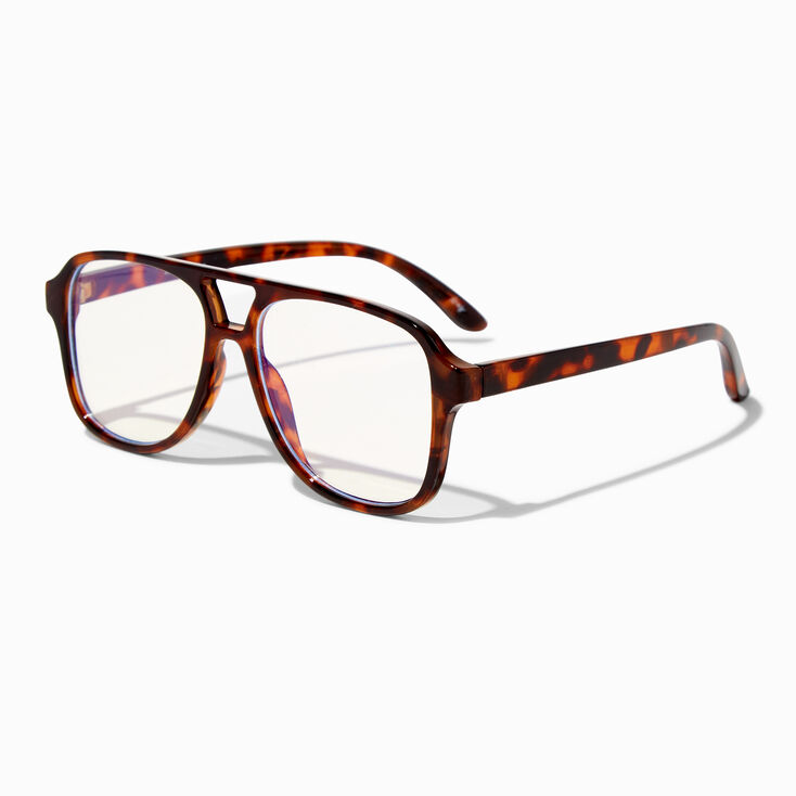 Blue Light Reducing Aviator Clear Lens Frames - Tortoiseshell,