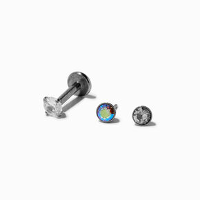 Silver 16G Changeable Stud Cartilage Earrings - 3 Pack,