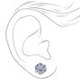 Silver Cubic Zirconia 10MM Round Stud Earrings,