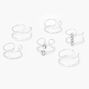 Silver Rhinestone Cuff Earrings - 5 Pack,