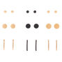 Mixed Button Earrings - 9 Pack,