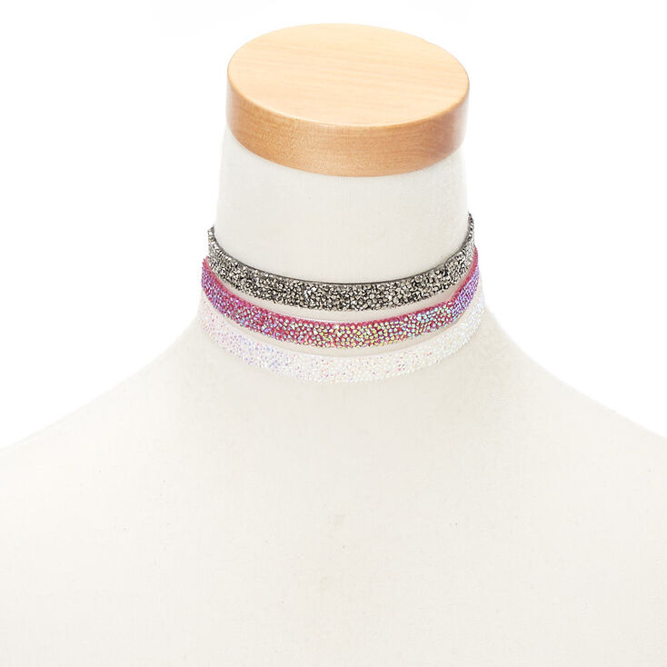 Embellished Choker Necklaces - 3 Pack,