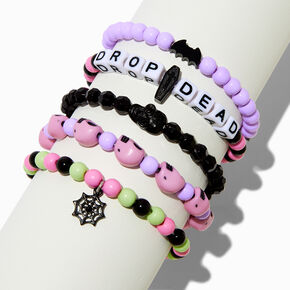 &quot;Drop Dead&quot; Edgy Stretch Bracelets - 5 Pack,