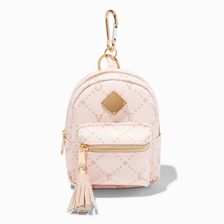 Blush Pink Status Icons Mini Backpack Keychain,