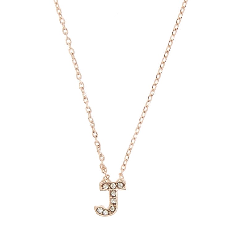 Rose Gold-Tone "J" Initial Pendant Necklace,