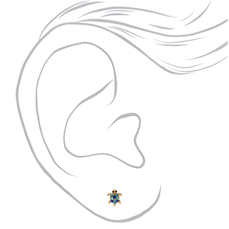 Gold-Toned Turtle Stud Earrings,