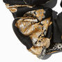 Black &amp; Gold Floral Brocade Giant Hair Scrunchie,