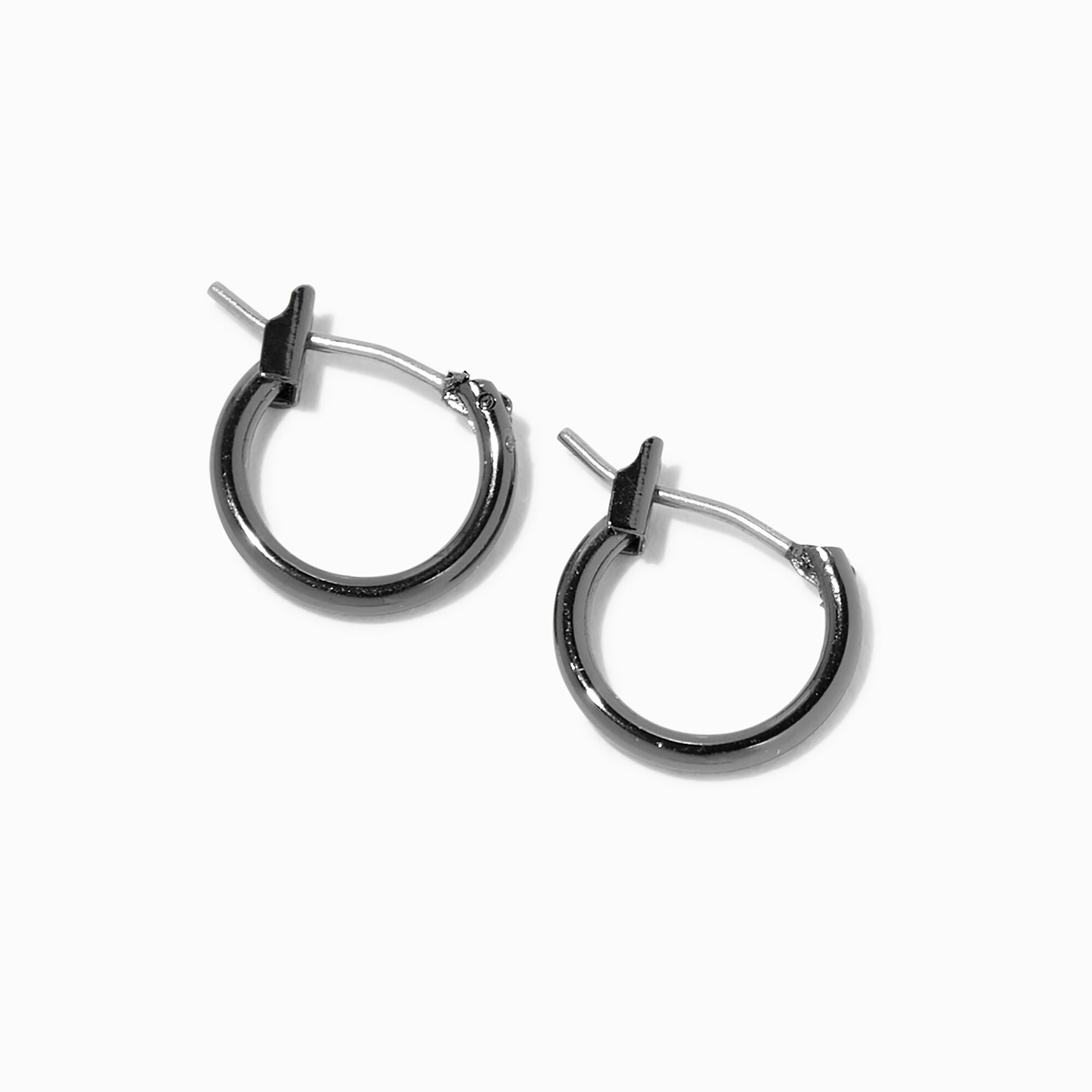 Hematite hoop earrings top