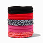 Pink Zebra Rolled Hair Ties - 10 Pack,