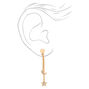 Gold 2&quot; Double Celestial Front and Back Drop Earrings,
