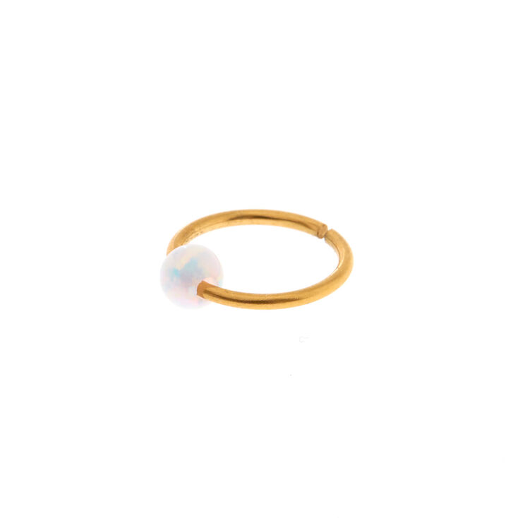 Gold Iridescent Opal Nose Ring,