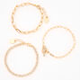 Gold Toggle Link Chain Bracelet Set - 3 Pack,
