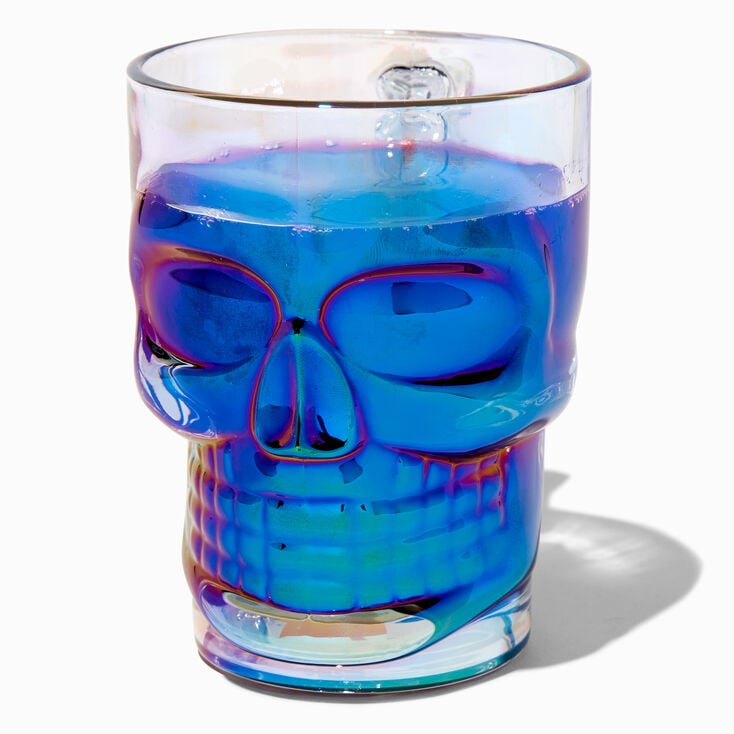 Iridescent Skull Glass Mug,