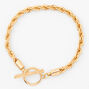 Gold Toggle Rope Chain Bracelet,