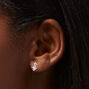 Pink 5MM Cubic Zirconia Geometric Stud Earrings,