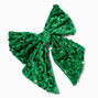 Green Velvet Sequin Large Bow Hair Clip,
