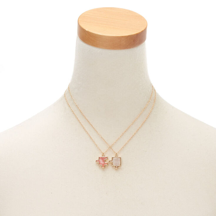 Best Friends Puzzle Piece Pendant Necklaces - 2 Pack,