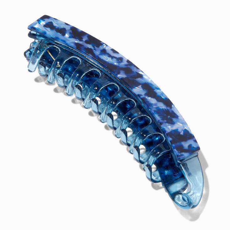 Blue Tortoiseshell Acrylic Banana Hair Claw,