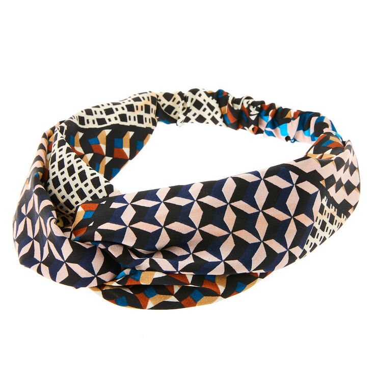Geometric Twisted Headwrap - Black,