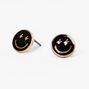 Black Happy Face Stud Earrings,