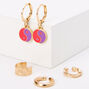 Yin Yang Huggie Hoop Ear Cuffs Set - 4 Pack,