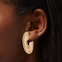 Gold-tone Textured Hoop Earrings - 3 Pack ,