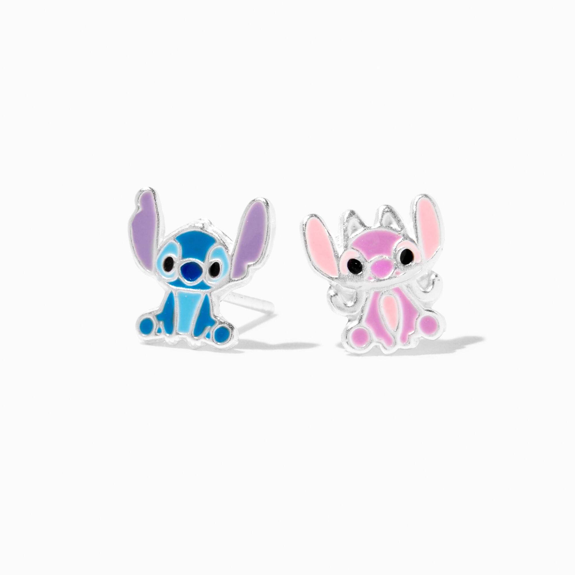 Disney Stitch Angel Sterling Silver Stud Earrings Icing US