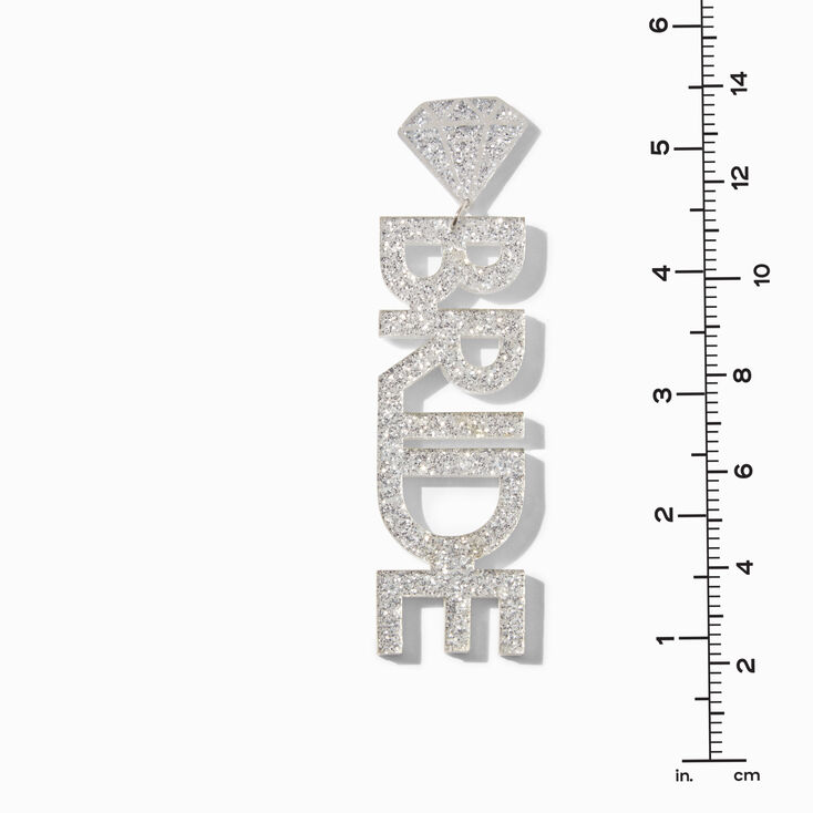 Glittery Bride 3.5&quot; Drop Earrings,