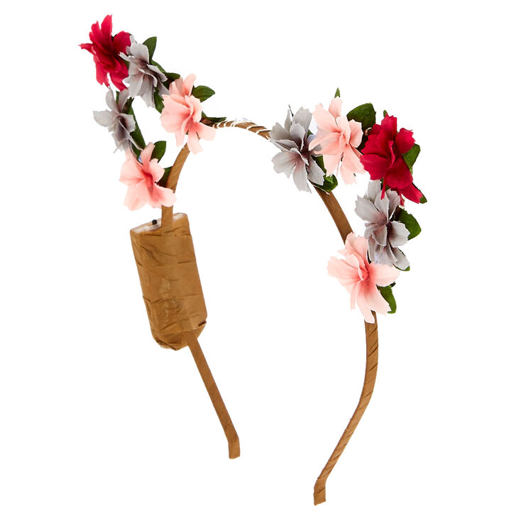 Light Up Pink Flower Cat Ear Headband Icing Us
