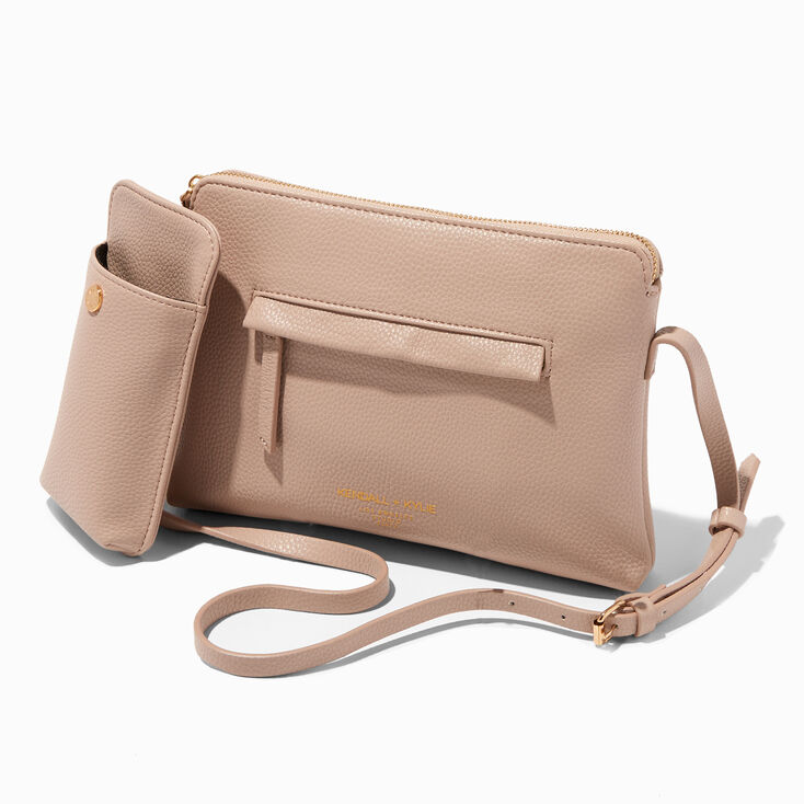 KENDALL + KYLIE Light Beige Pebble Crossbody Messenger Bag