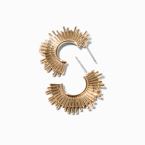 Gold-tone 30MM Sunburst Hoop Earrings,