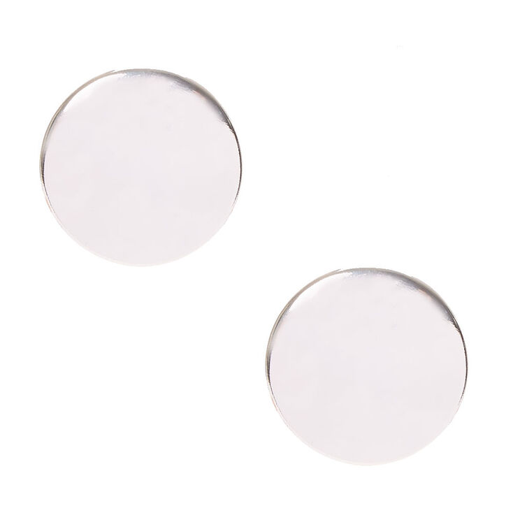 Silver Disc Oversized Stud Earrings,