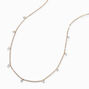 Gold-tone Stainless Steel Cubic Zirconia Confetti Chain Necklace,