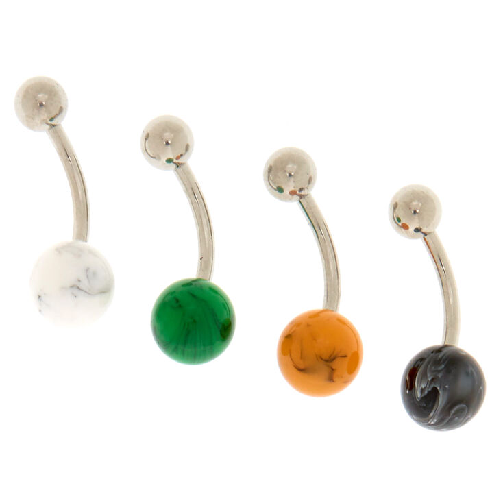 Precious Stone Belly Rings 3 Pack,