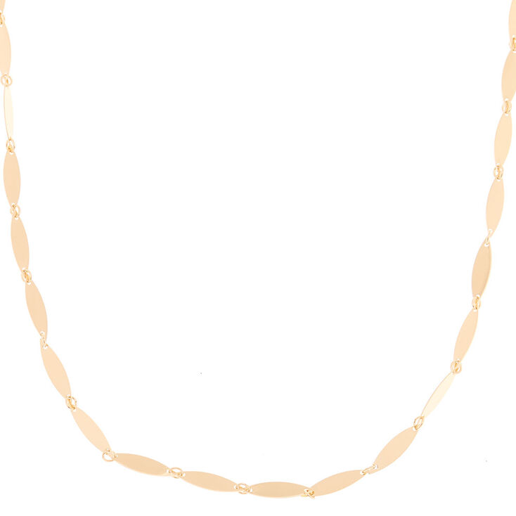 Gold Shiny Leaf Chain Necklace,