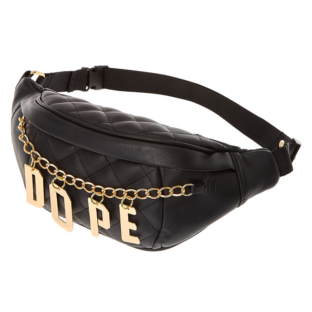 fanny pack with gold chain
