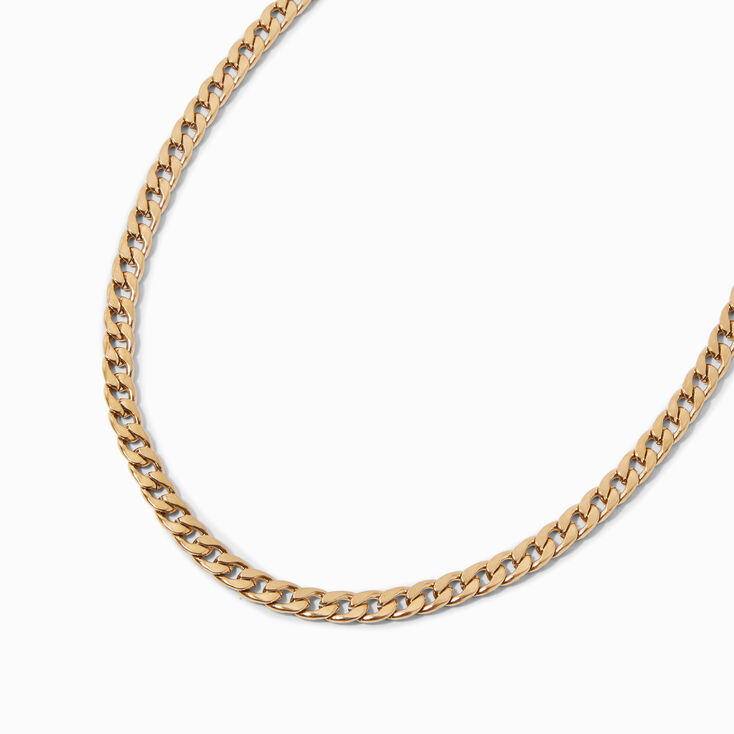 Gold-tone Stainless Steel 6MM Curb Chain Necklace,